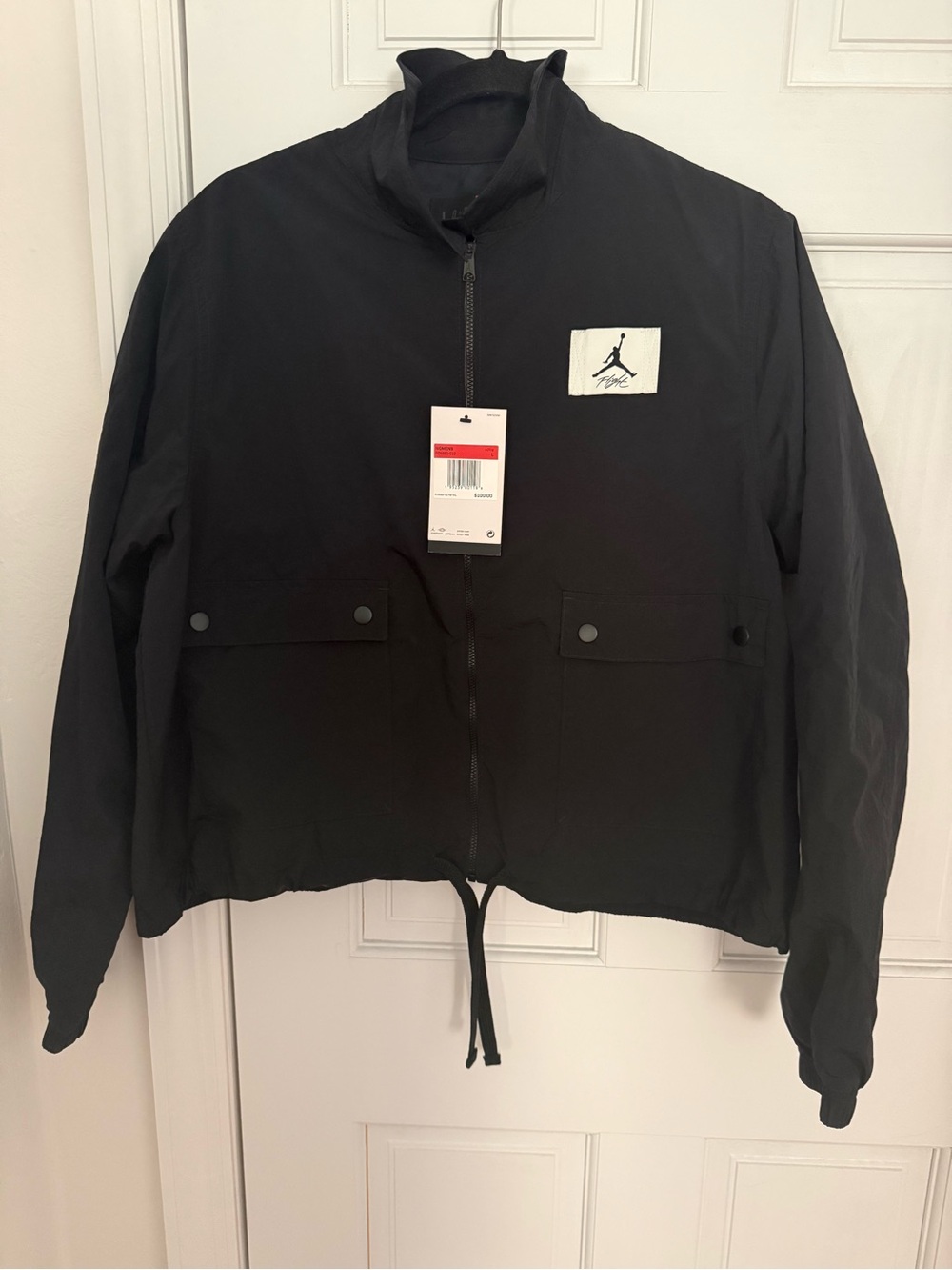 Jordan Black Lightweight Zip Jacket with Jumpman Patch with matching pants.